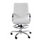 Merrick Lane Tevia Mid-Back Drafting Chair with Adjustable Foot Ring Faux Leather Upholstered Swivel Chair with Chrome Base